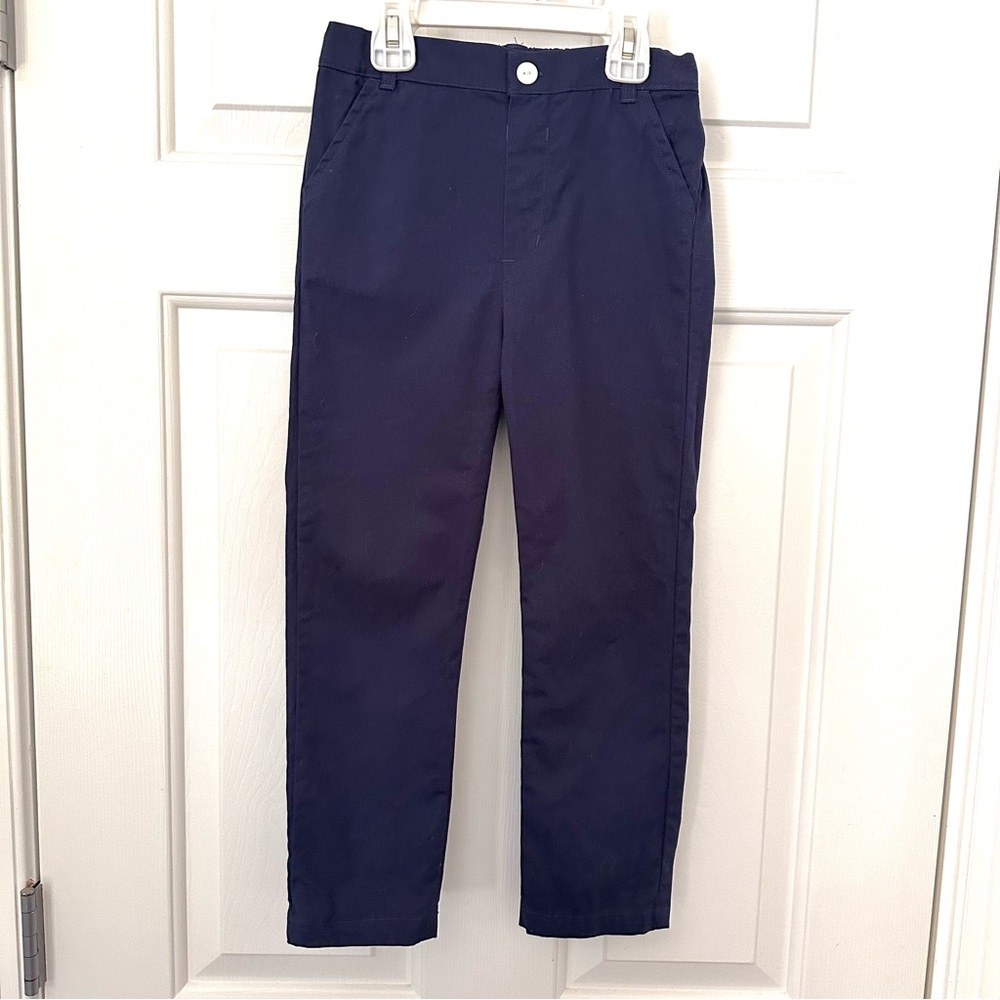 Cecil & Lou Boys Navy Blue Cotton Twill Pants Chino Khakis Elastic Waist Sz 6